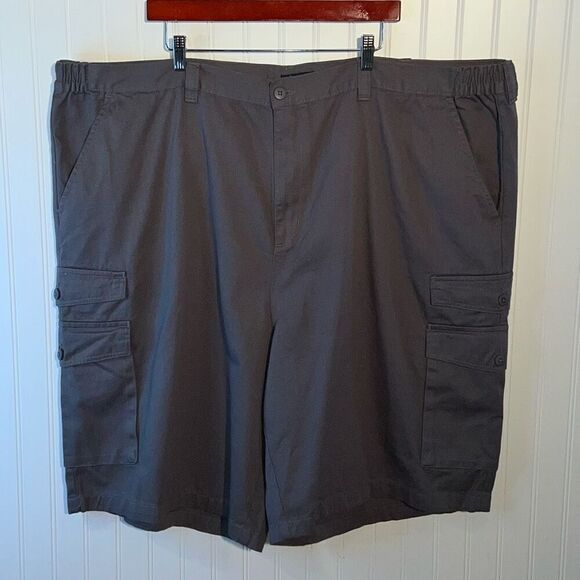 King Size Denim Jean Shorts Mens Size 54 Big & Tall Gray Cotton Cargo Chore Work - Picture 1 of 11